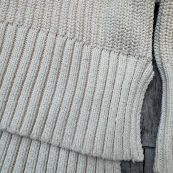 MADEWELL Sweater Women's Antique Cream XS Wide Rib Turtleneck Boxy Oversized - Picture 4 of 10